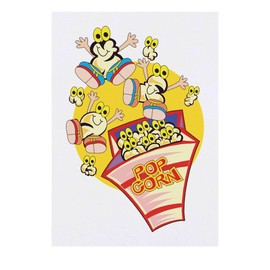 'Popcorn Cartoon' Temporary Tattoo - Water Resistant, Skin-Safe, Non-Toxic Transfer (TO00080975)