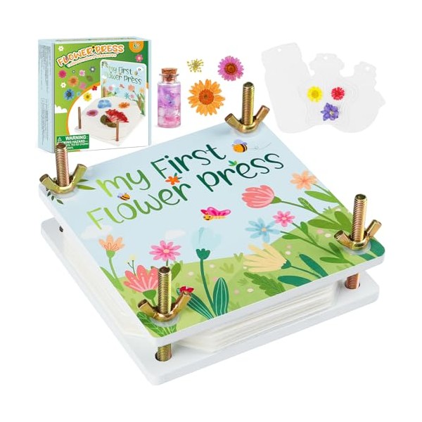 REFLYING Flower Press Kit, 6 Layers Pressed Flower Leaf Plant Preservation Specimen, Floral Art & Crafts DIY Kit, for Kids Ages 6+