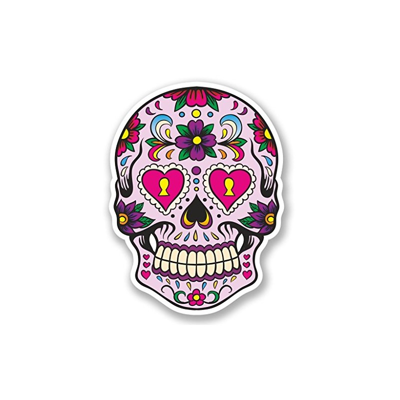 2 x 10cm/100mm Sugar Skull Window Cling Sticker Car Van