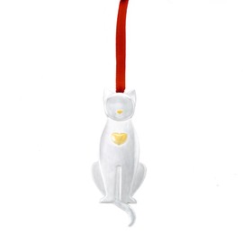 nambe Kitty Christmas Ornament (r) -