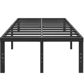 HOBINCHE 20 Inch Queen Size Bed Frame, No Box Spring Needed, Heavy Duty Black Metal Platform Mattress Foundation with Steel Slats, Non-Slip Noise Free Easy Assembly, Large Storage