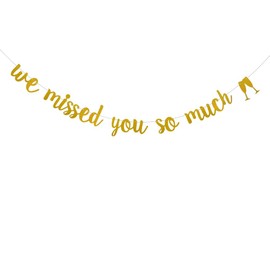 AddUe DONGLYJL Gold Glitter We Missed You So Much Banner for Deployment Returning Military Army Homecoming Welcome Back Sign Family Party Decorations Supplies Pre-Strung We Missed You So Much