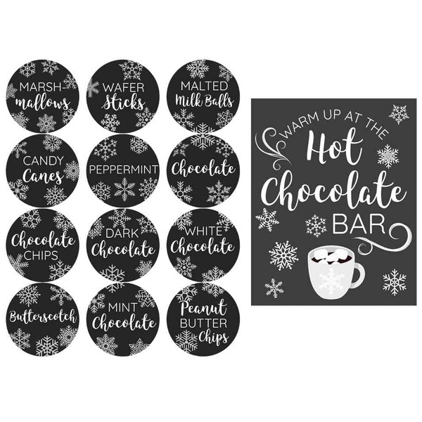 Hot Chocolate Bar Station Kit 36 Labels + 8x10 Paper