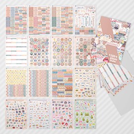 colortouch Planner Stickers Set - 4600+ Pieces, 64 Sheets Stickers - Stickers Photo Album for Calendar, Organiser, Agenda, Journal, Monthly Planner, Notebook, Bullet Journal - Children, Girls, Adults