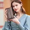 FORRICA Women's Slim Long Wallet, Minimalist, Elegant, Soft, Leather, Pousy