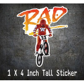 L1G RAD RAD Movie Cru Jones Wheelie Rad Racing Helltrack BMX 4" Tall Vinyl Sticker