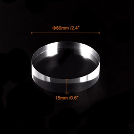 MECCANIXITY Clear Acrylic Solid Cylinder Round Display Riser, 0.6 inches (Height) x 2.4 inches (Diameter), for Showing Your Collectibles, Cosmetics