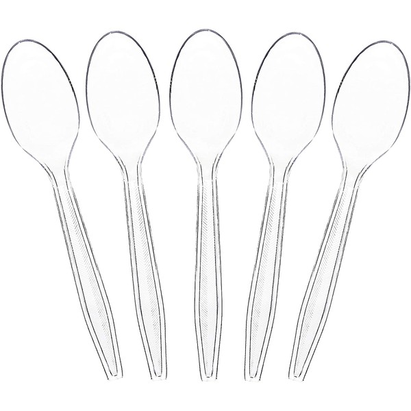 Plasticpro Clear Plastic Tea Spoons Disposable Cutlery Utensils 100 Count