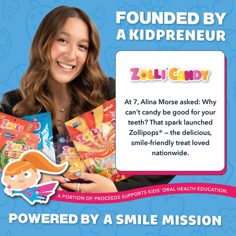Zollipops - Holiday Strawberry Pack - Clean Teeth Lollipops, 3.1