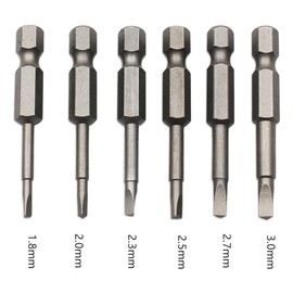 Visxcnu Set of 6 Triangular Screwdriver Bit Set, 1.8, 2.0, 2.3, 2.5, 2.7, Length 3.0-50 mm, Magnetic S2 Steel Triangular Screwdriver Bits, 1/4 Inch Hexagonal Triangle Drill, Bit Assortment
