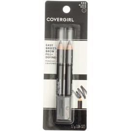 CoverGirl Professional Brow & Eye Makers Brow Shaper & Eyeliner, Midnight Black 500, .06 oz (Pack of 12)