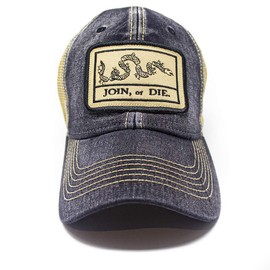 S.L. Revival Co. Join or Die Flag Patch Trucker Hat, Black