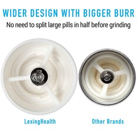 Lexing Health Pill Grinder Pill Crusher – Easily Crushes Multiple Tablets or Vitamins into Fine Powder at Once (Extra Jar Included) - Great Pulverizer for Feeding Tube, Kids, Pets and Arthritis