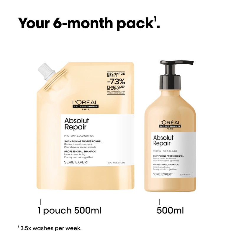 L'Oréal Professionnel L'Oreal Professionnel Absolut Repair Shampoo 500ml Refill Pouch