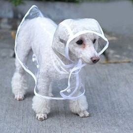 Dog Raincoat, Pet Rain Coat, Portable Dog Poncho Snow Clothes with Double Breasted, Transparent Dog Rain Coat Poncho (White #78)