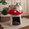 Mushroom Cat House Bed for Small Cats Kittens: Plush Semi-Enclosed