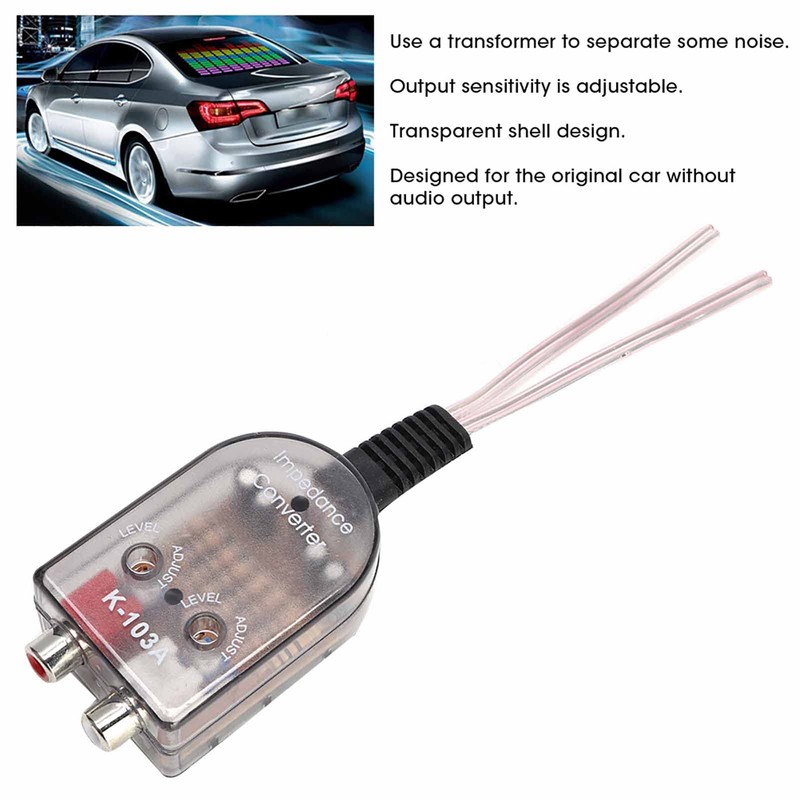 Kuuleyn Audio Converter, Car Stero Adjustable Speaker High to Low