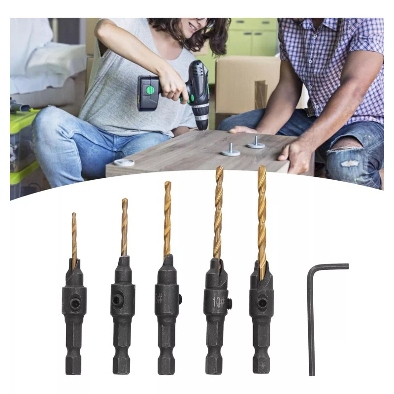 L&T Kit De Broca Avellanadora Madera Vastago Carpintero Tornillo