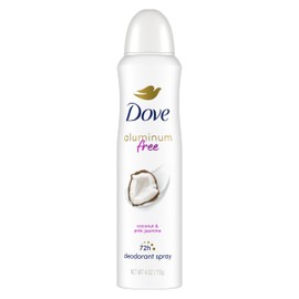 Dove Aluminum Free Deodorant Spray for Women Coconut & Pink Jasmine 72 hour odor protection 4 oz