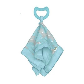 Muslin Snuggle Blankie Teether Made from Organic Cotton, Textures and Crinkle Sounds Soothe and Comfort Baby, Organic Cotton Muslin-Terry Security Blanket, Food-Safe Silicone, Machine Washable
