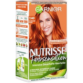 Garnier Nutrisse Nourishing Intensive Tint with Nourishing Fruit Oils, Colouration with 8 Weeks Hold, Colour Sensation Hair Colour, 7.40 Radiant Copper