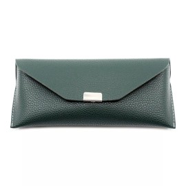 PASTL Eyeglasses Sunglasses Case Snap Button Closure Semi-hard Case PU Leather - Pine Green