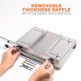 Stainless Steel Bone Cutter Machine Manual Ribs Meat Chopper Food Slicer for Whole Chicken Rib Spine, 47.5x28.5x10cm