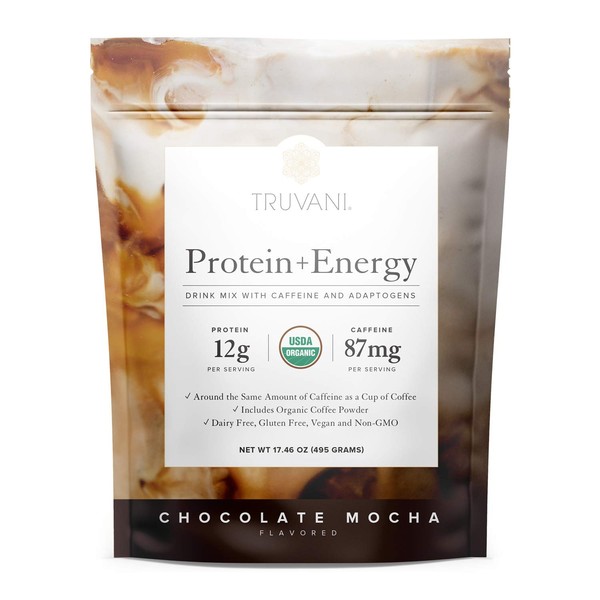 Truvani Protein + Energy Drink Mix with Caffeine & Adaptogens