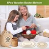 QOUBNIC 6 Stück Gehäkelte Korbböden aus Holz zum Häkeln, Holzboden