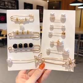 Heavy Duty Safety Pins - Beautiful & Practical, Craft Pearls Rhinestones Decorative Pins (10 Pcs.)