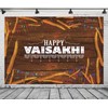 Loccor 6x4ft Fabric Happy Vaisakhi Backdrop for Photography Wheat on