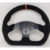 12.5" D-Shaped Steering Wheel Race Style alcantara Suede Leather with Red stitch no horn