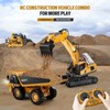 Remote Control Excavator Construction Toys for Boys, 2×1200mAh RC Construction