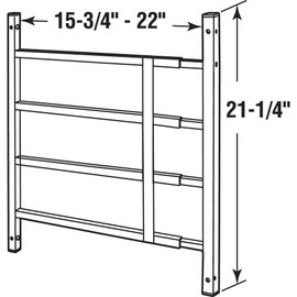 Prime-Line S 4760 Carbon Steel Fixed 4-Bar Window Grill for Home Security and Child Safety, 15-3/4 In. to 23-1/2 In., White (1 Set)