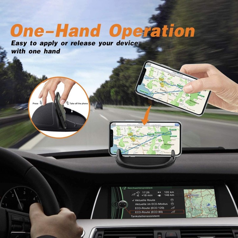 Car Phone Holder – Non-Slip Silicone Dashboard Mat, Universal Cell