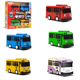 Zhuporn Pack of 5 Mini Bus Toys, Pull Back Toy Cars, Mini Pull Back Toy Cars, Small Bus Toy, Bus Model, Toy Cars Set for Friends and Children, for Children from 3 Years