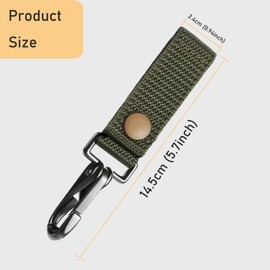 HUYANDOO Heavy Duty Belt Keeper Clip, Strong Metal Police Key Chain Clip for Law Enforcement Police Belt Accessories Military Molle Hook(T-Green 2Pack)