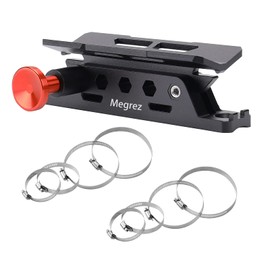 MEGREZ Adjustable Fire Extinguisher Mount Holder, Aluminum Quick Release Fire Extinguisher Holder with 8 Clamps, Compatible with Jeep Wrangler UTV Polaris RZR, Black