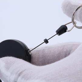 Orirya Carabiner Reel Keychain Keychain Key Reel ABS + Zinc Alloy for Men Telescopic Reel Pass Case ID Card Holder 65cm Stretchable Anti-Lost Set of 2 Black