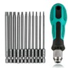12 Piece T6-T40 Torx Screwdriver Set, 75 mm Length, Magnetic