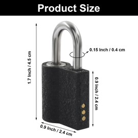 Cionyce 4 Pcs Mini Padlocks with Keys, Luggage Locks for Travel, Suitcases, Backpacks, Gym Lockers, Cabinets, Toolboxes (Black)