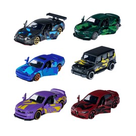 Majorette Limited Edition 6 Camouflage Model Cars with Trading Cards, Metal Toy Cars with Freewheel and Suspension, Boys and Girls from 3 Years