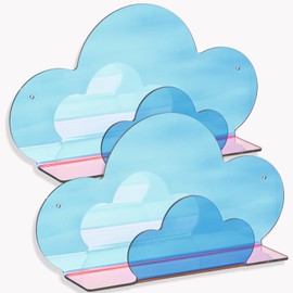 GRDYEAAR Acrylic Wall Mount Organizer, Adhesive Shelf, Bathroom Shelves for Wall, Self Adhesive Organizer, No Drilling Hang Walls, for Bathroom, Kitchen, Living Room (Dazzling Color(2pack))