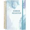 Heveboik Check Registers for Personal Checkbook - 64Sheets / 128Pages Deluxe Checkbook Log, A5 Expense Ledger Book for Personal and Small Business, Blue Watercolor