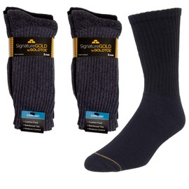 Gold Toe Mens Socks (6 Pairs) Cotton Socks, Moisture Wicking Socks, Mens Dress Crew Socks