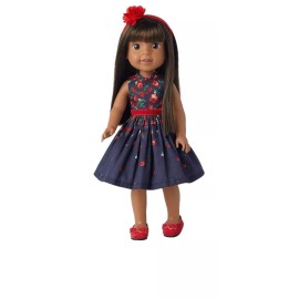 American Girl WellieWisher Janie & Jack Wrapped in Roses Party Dress 14.5 Doll