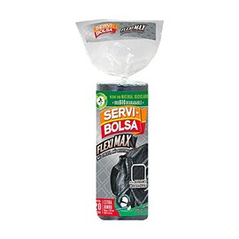 Servi-Bolsa Fleximax Bolsas Para Basura Extra Jumbo En Rollo, 93 x 119 cm, Color Negro - 1 Paquete x 20 Bolsas