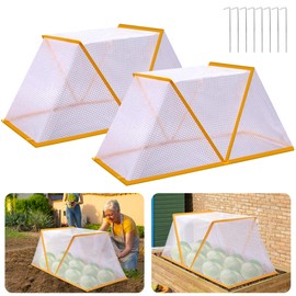 2 Pcs Garden Row Accelerator Plants Cover, 32" x 13" x 14" Foldable Raised Garden Beds Vegetable Rows Plant Protector, Plant Net Cage Guard Greenhouse Cover for Protect Vegetable Fruit from Animal