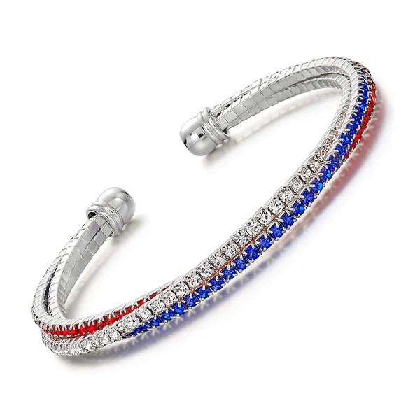 IDesign USA American Flag Bracelet Decorations Gift Red Blue White