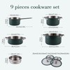 PUCOHOUSE 9pcs 304 Stainless Steel Cookware Set with Ceramic Coating